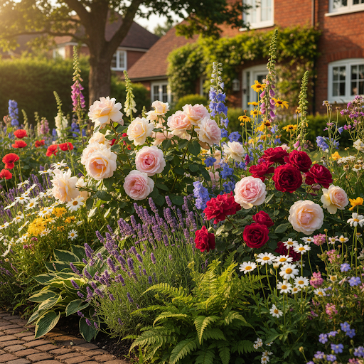 Cottage garden in full bloom